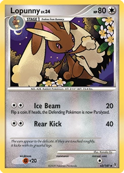 Lopunny Pokémon card, number 63