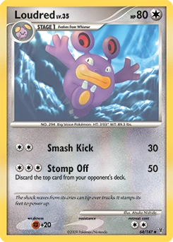 Loudred Pokémon card, number 64