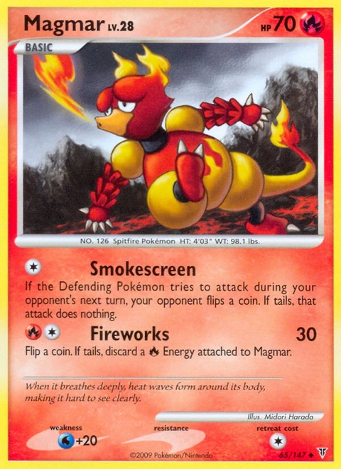 Magmar Pokémon card from Supreme Victors, number 65 (Standard print)