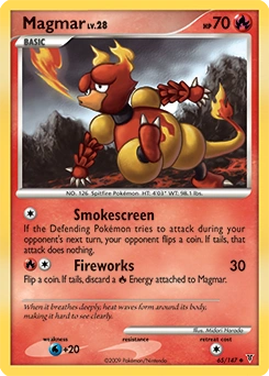 Magmar Pokémon card, number 65