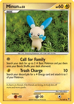 Minun Pokémon card, number 71
