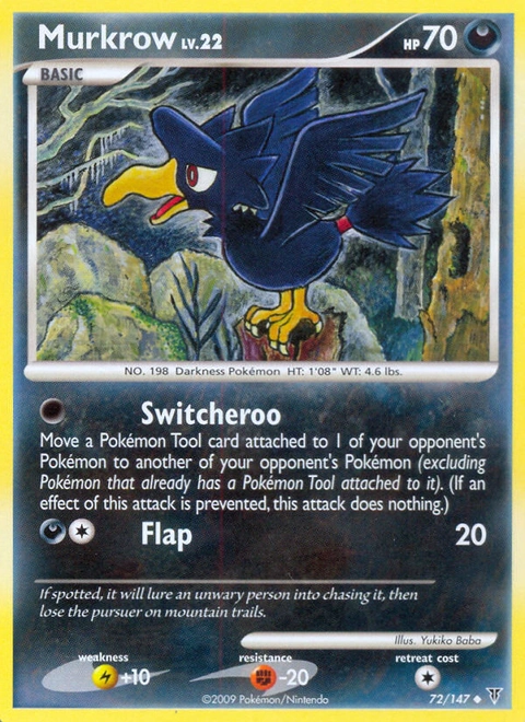 Murkrow Pokémon card from Supreme Victors, number 72 (Standard print)