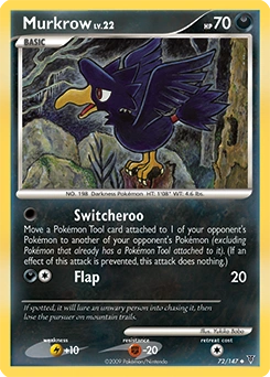Murkrow Pokémon card, number 72