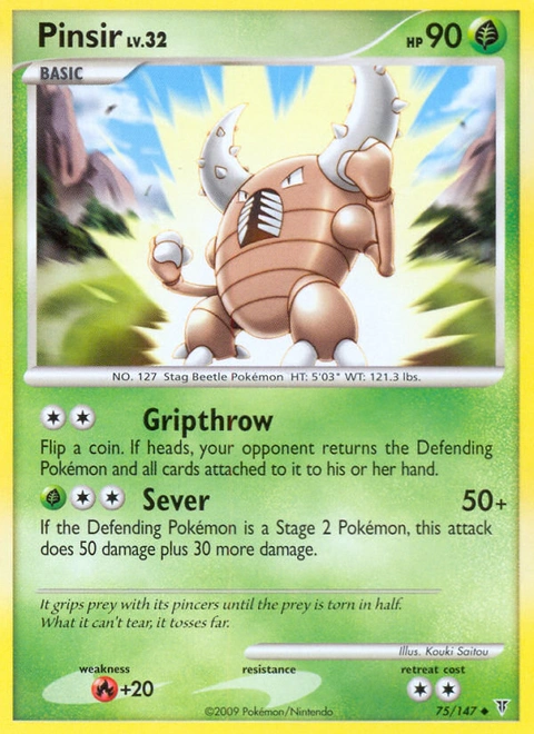 Pinsir Pokémon card from Supreme Victors, number 75 (Standard print)