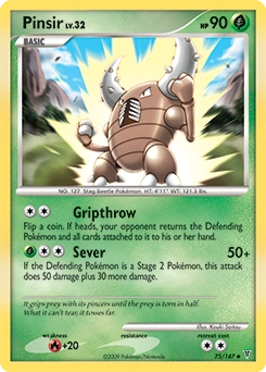 Pinsir Pokémon card, number 75