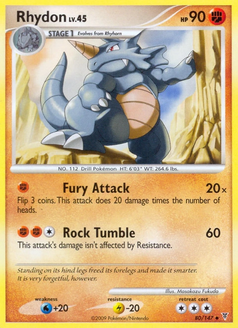 Rhydon Pokémon card from Supreme Victors, number 80 (Standard print)