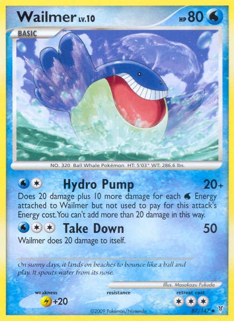 Wailmer Pokémon card from Supreme Victors, number 87 (Standard print)