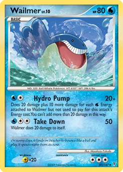 Wailmer Pokémon card, number 87