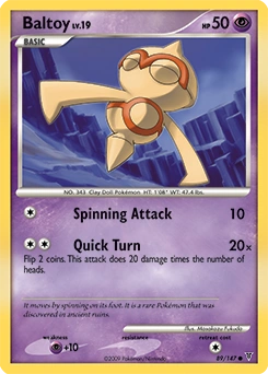 Baltoy Pokémon card, number 89