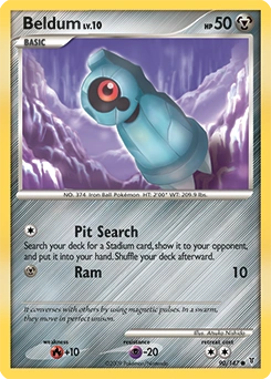 Beldum Pokémon card, number 90