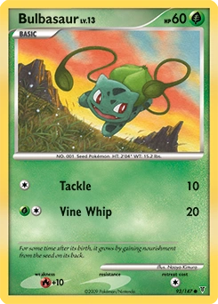 Bulbasaur Pokémon card, number 93