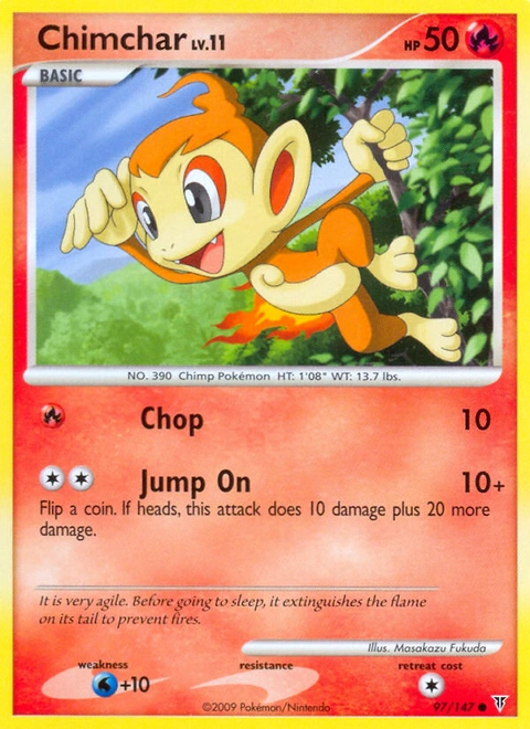 Chimchar Pokémon card from Supreme Victors, number 97 (Standard print)