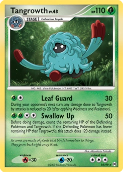 Tangrowth Pokémon card, number 10