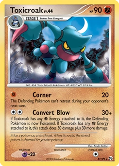 Toxicroak Pokémon card, number 11