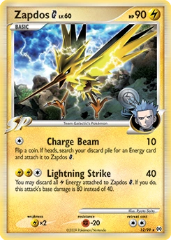 Zapdos G Pokémon card, number 12