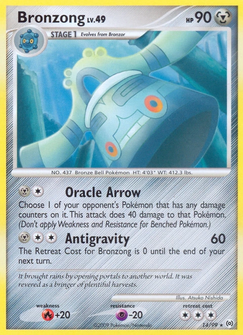 Bronzong Pokémon card from Arceus, number 14 (Standard print)