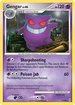 Gengar Pokémon card, number 17