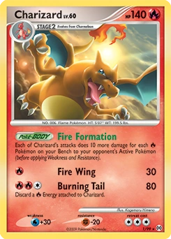 Charizard Pokémon card, number 1