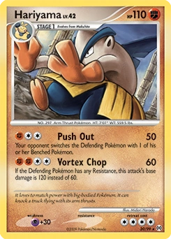Hariyama Pokémon card, number 20