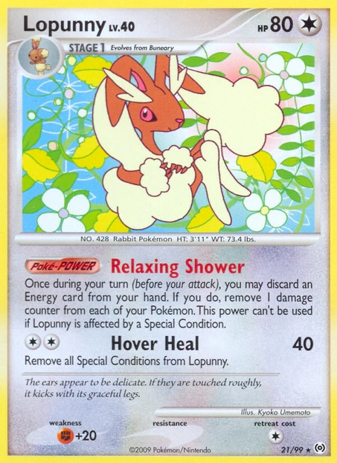 Lopunny Pokémon card from Arceus, number 21 (Standard print)