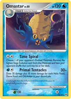Omastar Pokémon card, number 23