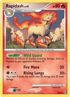 Rapidash Pokémon card, number 28