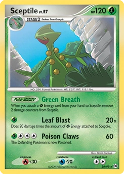 Sceptile Pokémon card, number 30