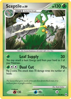 Sceptile Pokémon card, number 31