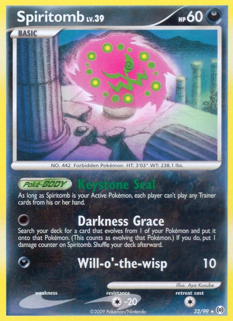Spiritomb Pokémon card from Arceus, number 32 (Standard print)