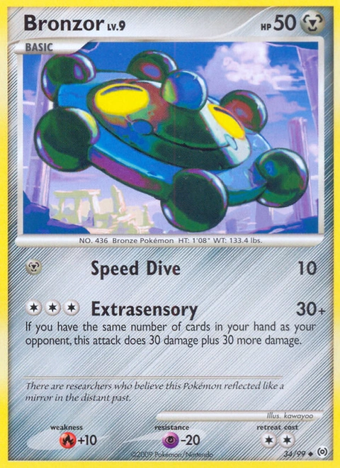 Bronzor Pokémon card from Arceus, number 34 (Standard print)