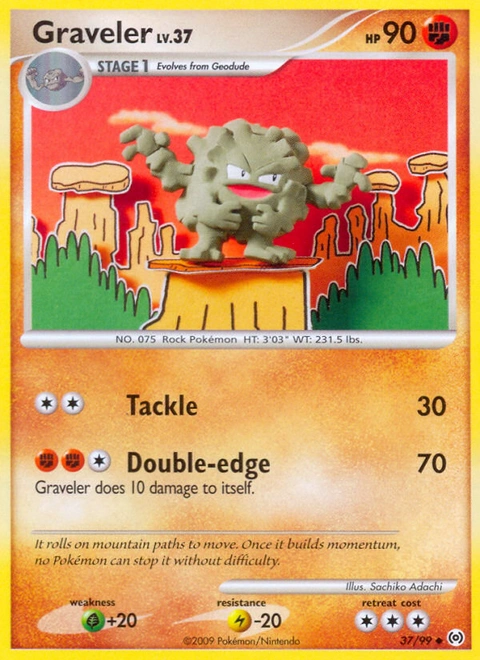 Graveler Pokémon card from Arceus, number 37 (Standard print)