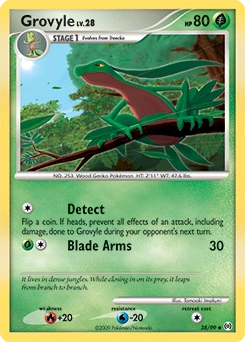 Grovyle Pokémon card, number 38
