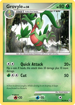 Grovyle Pokémon card, number 39