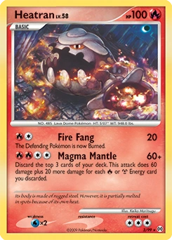 Heatran Pokémon card, number 3