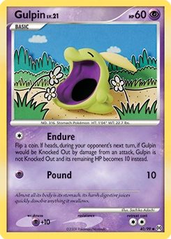 Gulpin Pokémon card, number 40