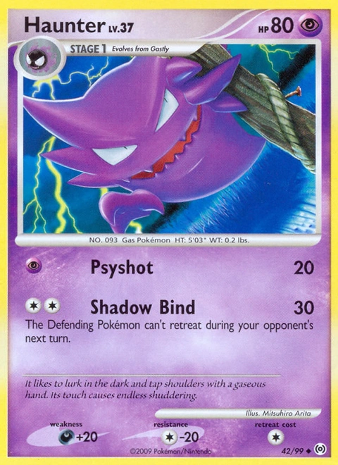 Haunter Pokémon card from Arceus, number 42 (Standard print)