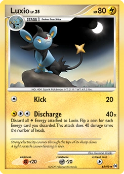 Luxio Pokémon card, number 43