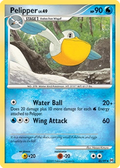 Pelipper Pokémon card, number 45