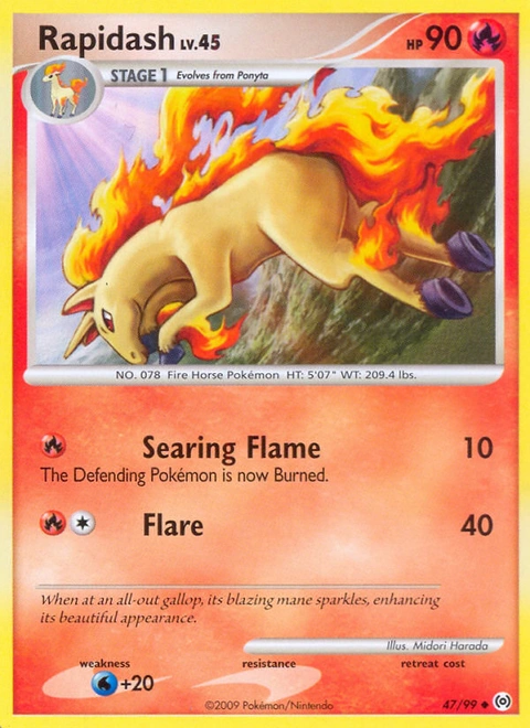 Rapidash Pokémon card from Arceus, number 47 (Standard print)