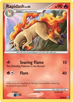 Rapidash Pokémon card, number 47