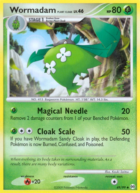 Wormadam Plant Cloak Pokémon card from Arceus, number 49 (Standard print)