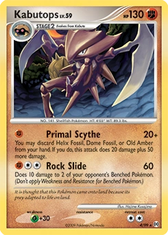 Kabutops Pokémon card, number 4