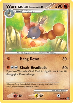 Wormadam Sandy Cloak Pokémon card, number 50