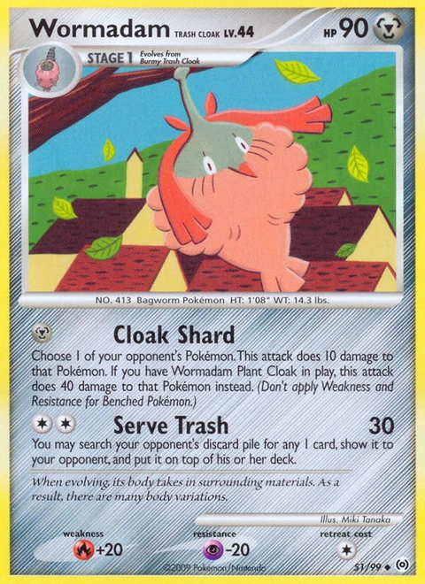 Wormadam Trash Cloak Pokémon card from Arceus, number 51 (Standard print)