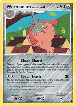 Wormadam Trash Cloak Pokémon card, number 51
