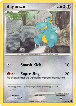 Bagon Pokémon card, number 52