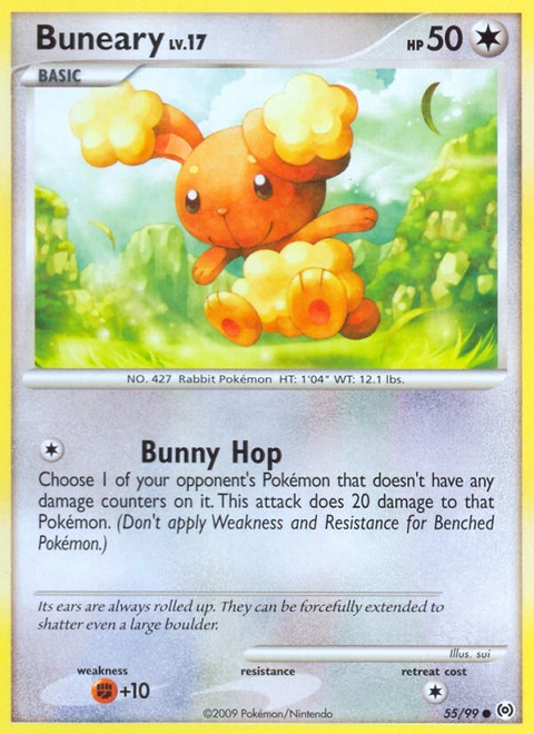 Buneary Pokémon card from Arceus, number 55 (Standard print)