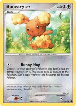 Buneary Pokémon card, number 55
