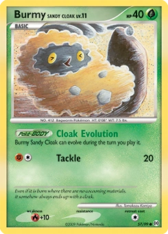 Burmy Sandy Cloak Pokémon card, number 57
