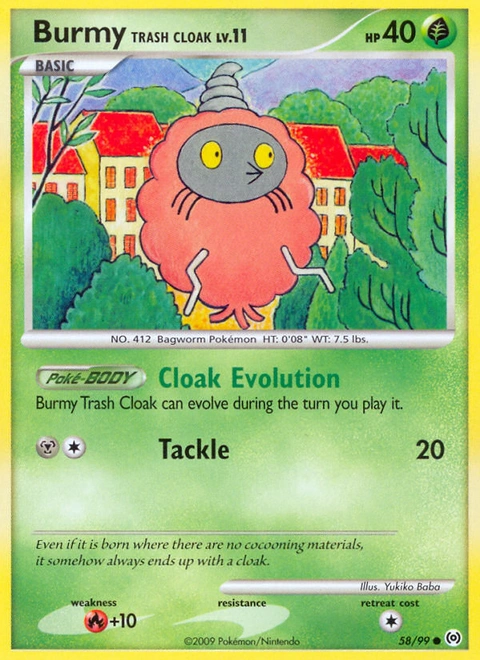 Burmy Trash Cloak Pokémon card from Arceus, number 58 (Standard print)